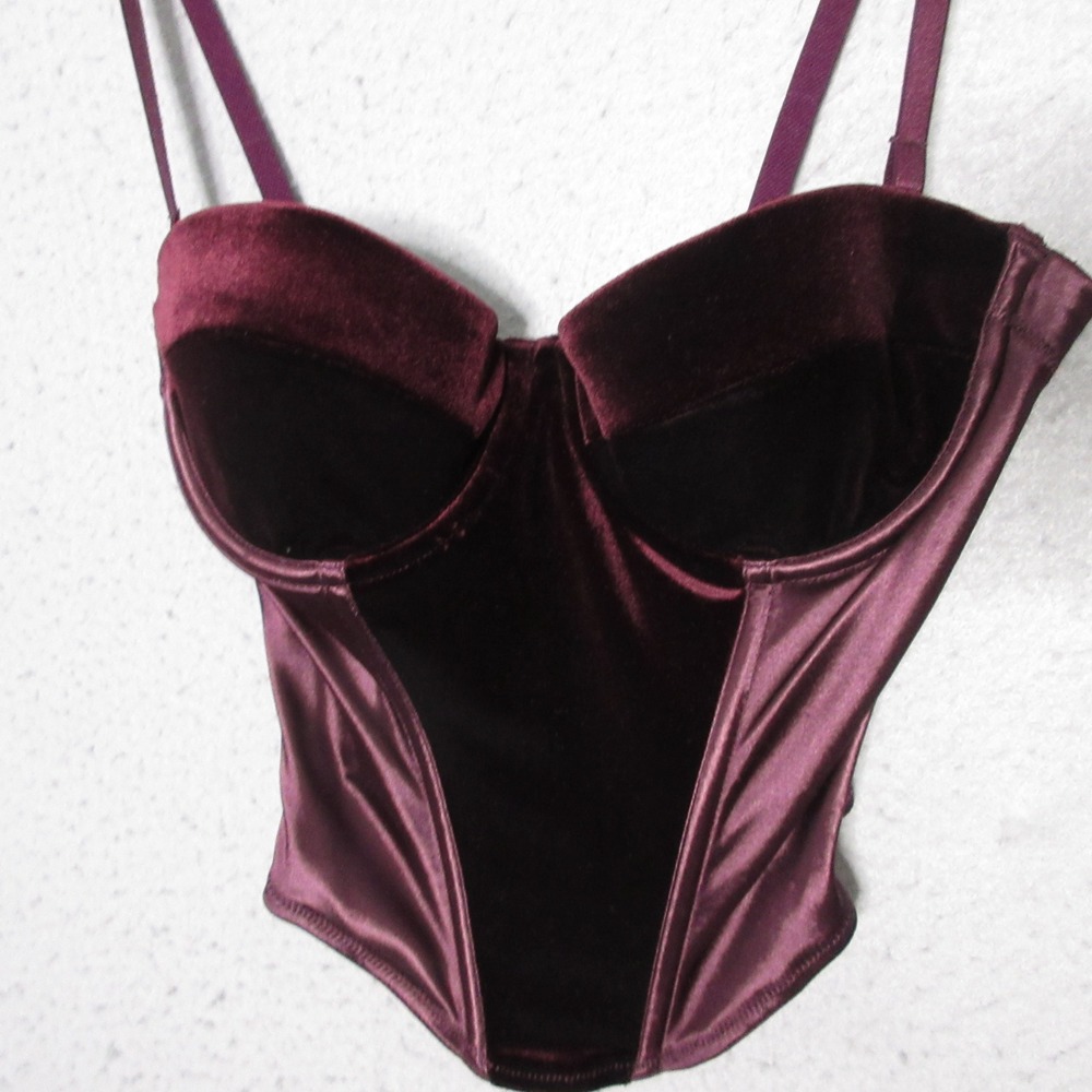 Vintage Victorias Secret Bustier Corset Top Velvet Whimsigoth Goth Y2K 90s NWT